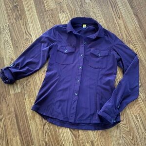 Eddie Bauer Purple Button-Up Blouse